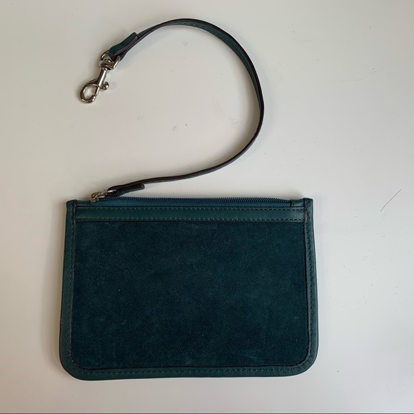 BOGO‼️ Auth Coach pouch wristlet forest green suede - Picture 7 of 16